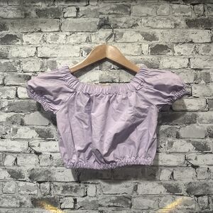 EUC GAP Kids Light Purple Puff Sleeve Shirt Size Small